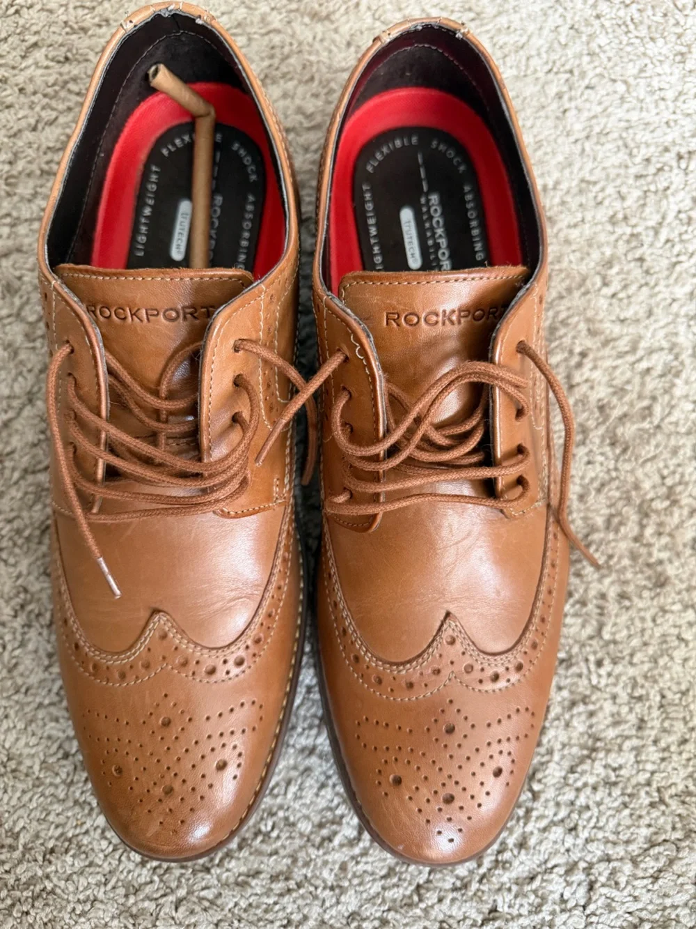 Rockport Men's Brown Leather Wingtip Oxfords